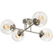 Jamie 4 Light 25 inch Satin Nickel Semi-Flush Mount Ceiling Light