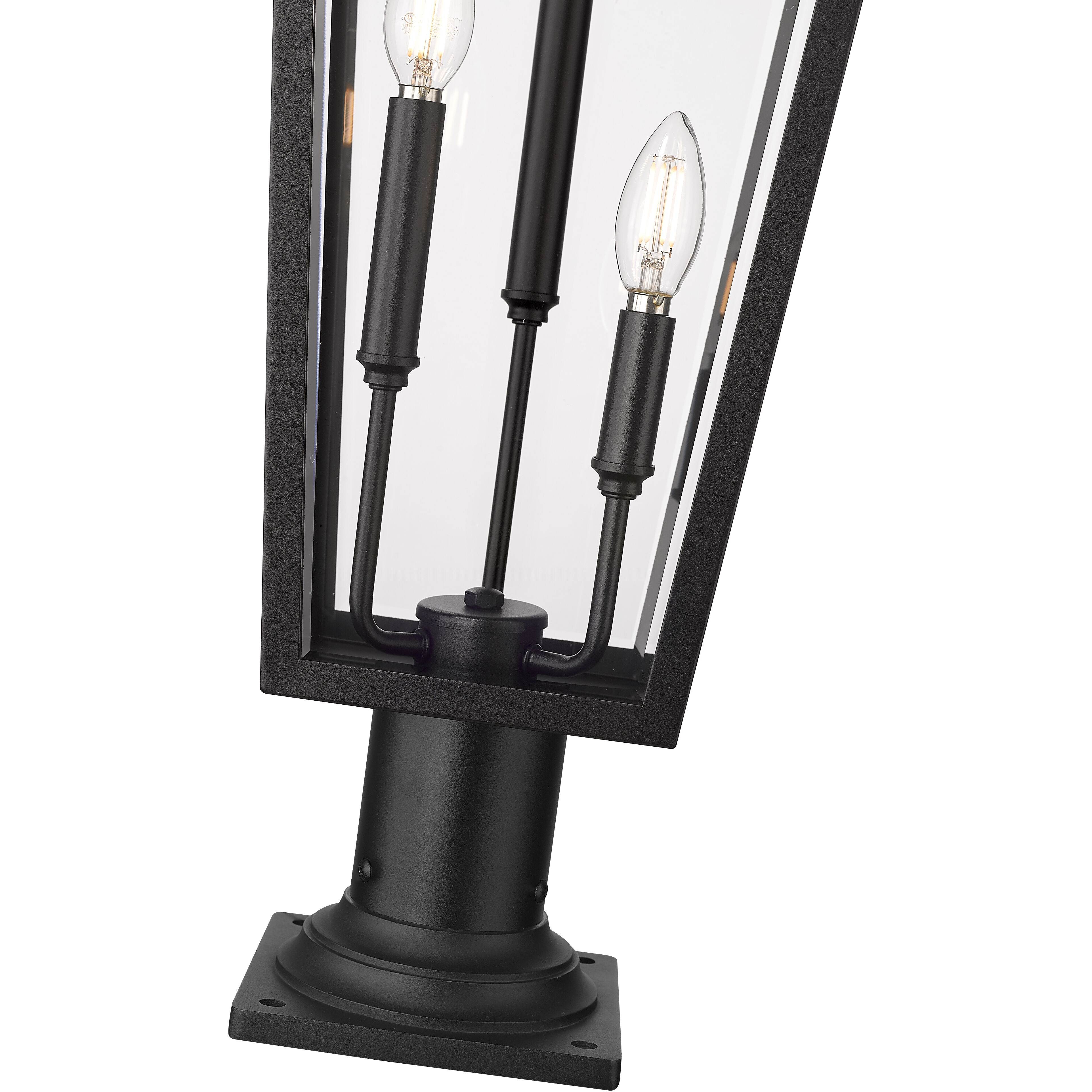 Gannon 3 Light 33.5 inch Black Outdoor Pier Mounted Fixture in G9