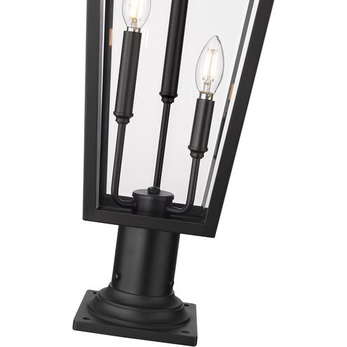 Gannon 3 Light 33.5 inch Black Outdoor Pier Mounted Fixture in G9