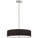 Everly 4 Light 20 inch Satin Chrome with Black Pendant Ceiling Light