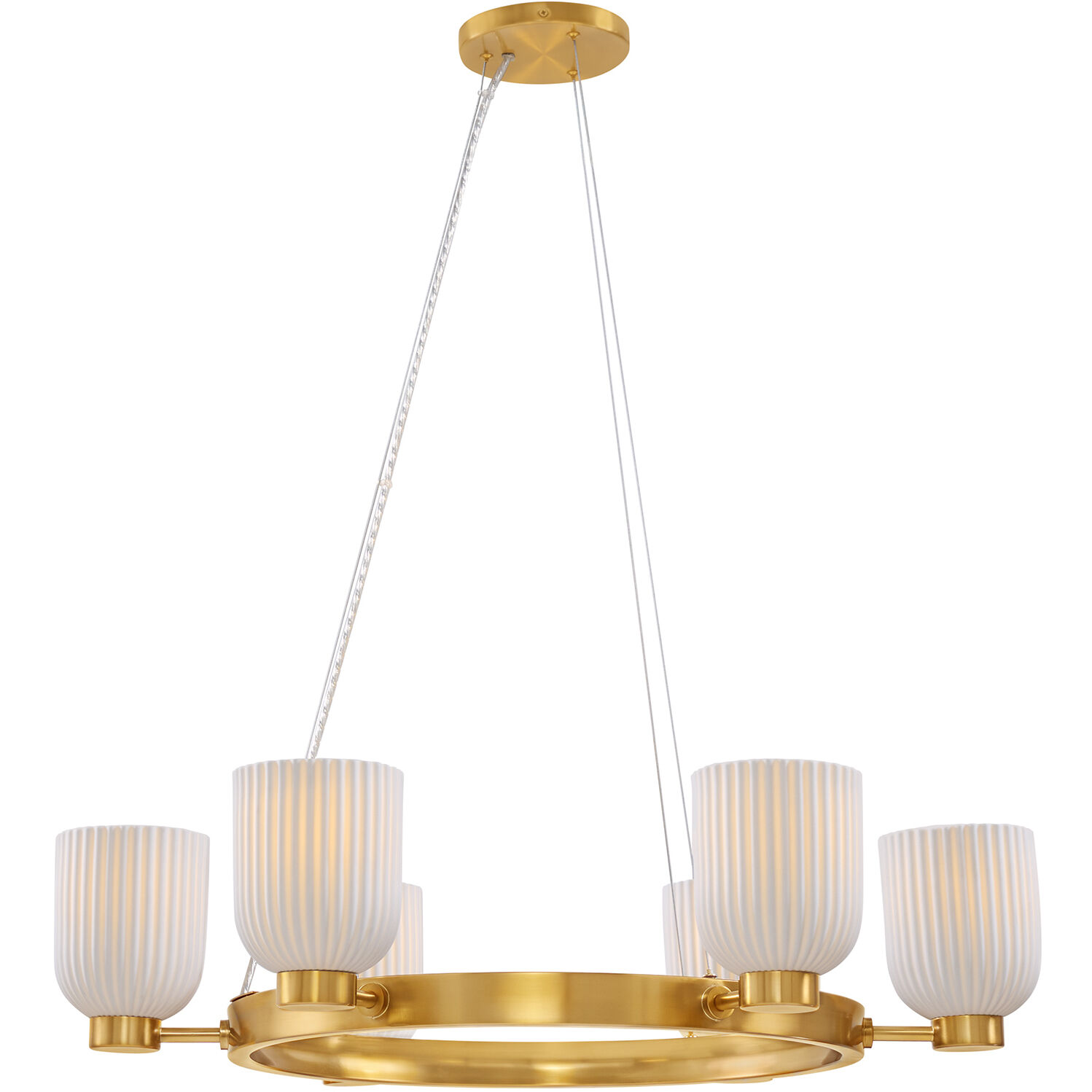 Isla Blanca 6 Light 32 inch Warm Brass Chandelier Ceiling Light