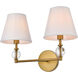 Bethany 2 Light 17 inch Brass Bath Sconce Wall Light