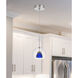 Double Glass LED 6 inch Frosted Blue Mini Pendant Ceiling Light in Blue Frost, Clear