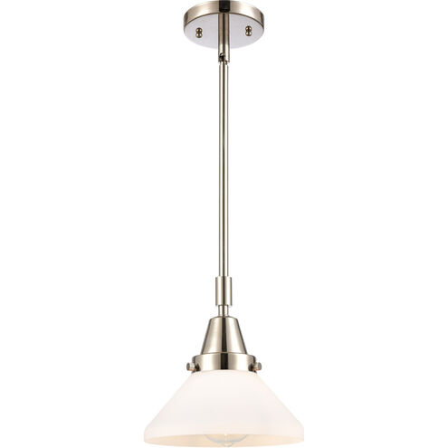Franklin Restoration Caden 1 Light 8 inch Polished Nickel Mini Pendant Ceiling Light in Matte White Glass