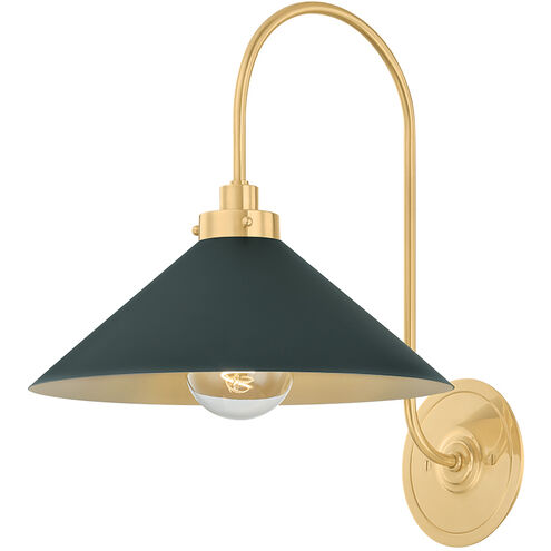 Clivedon Wall Sconce Wall Light in Aged Brass/Soft Studio Green