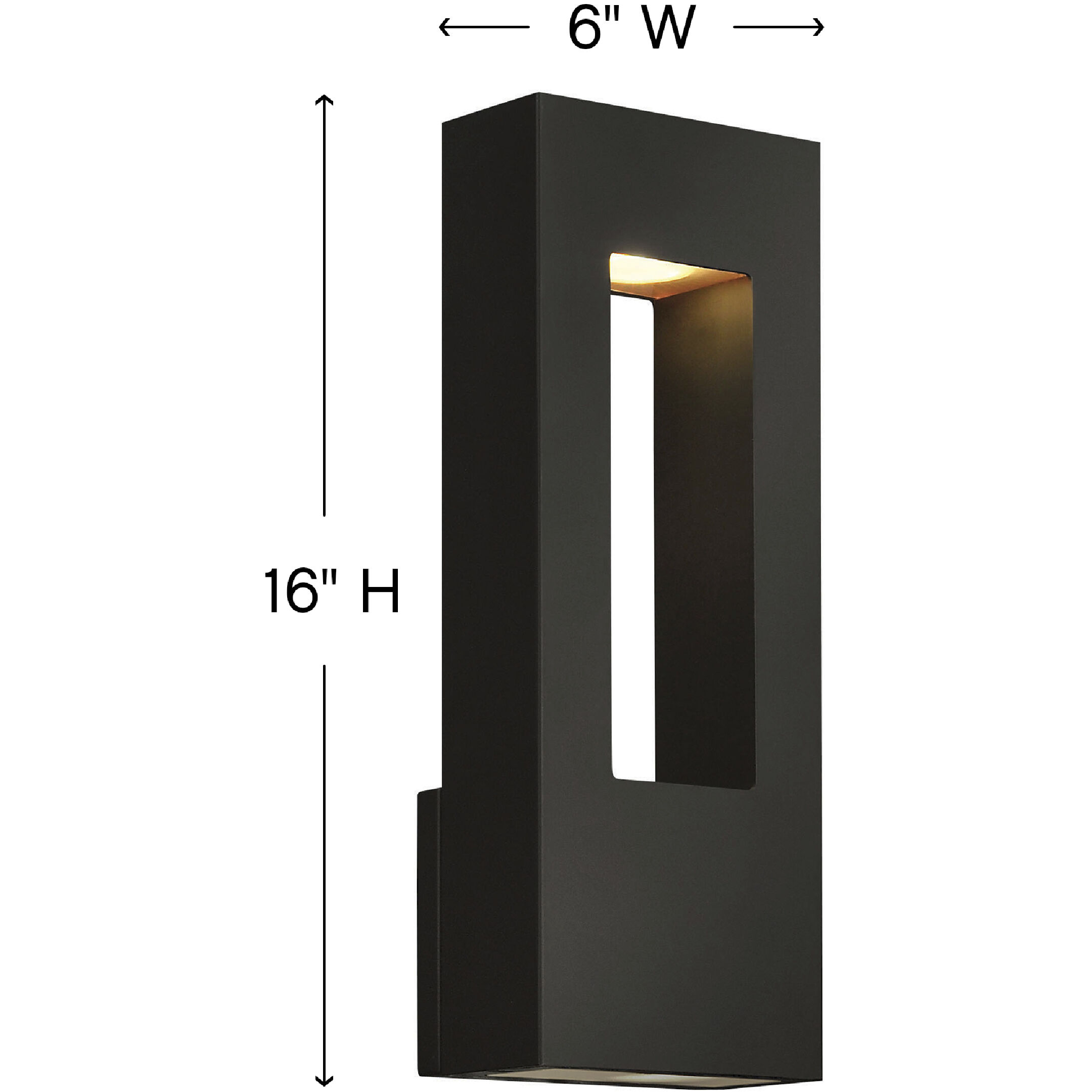 Atlantis LED 16 inch Satin Black Outdoor Wall Mount Lantern, Medium