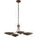 Palmela 4 Light Lacquered Bronze Convertible Chandelier Ceiling Light