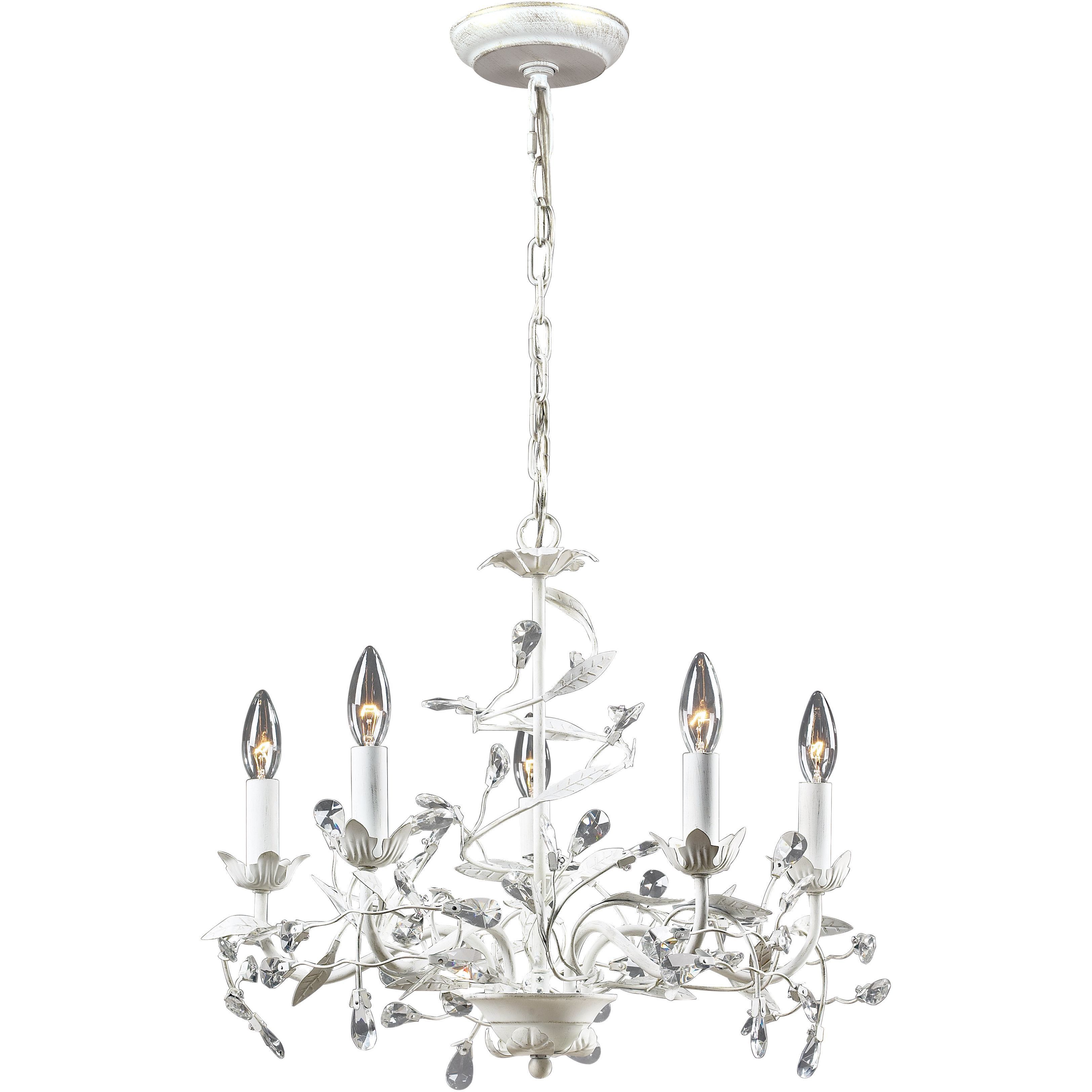 Circeo 5 Light 21 inch Antique White Chandelier Ceiling Light
