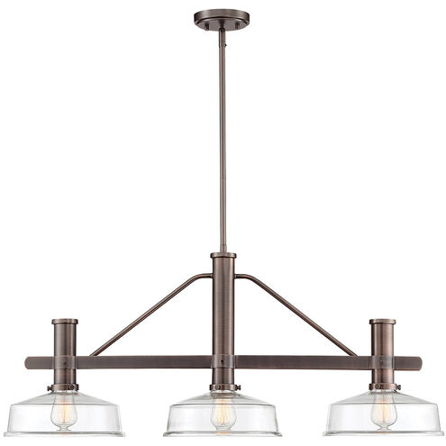 Carson 3 Light 38.75 inch Satin Copper Bronze Island Pendant Ceiling Light