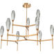 Aalto LED Novel Brass Chandelier Ceiling Light, Round Belvedere
