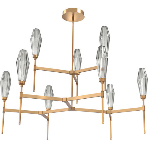 Aalto LED Novel Brass Chandelier Ceiling Light, Round Belvedere