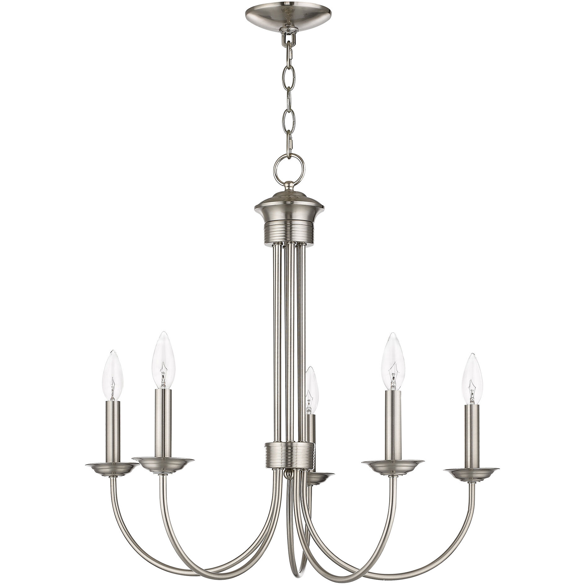 Estate 5 Light 25 inch Brushed Nickel Chandelier Ceiling Light