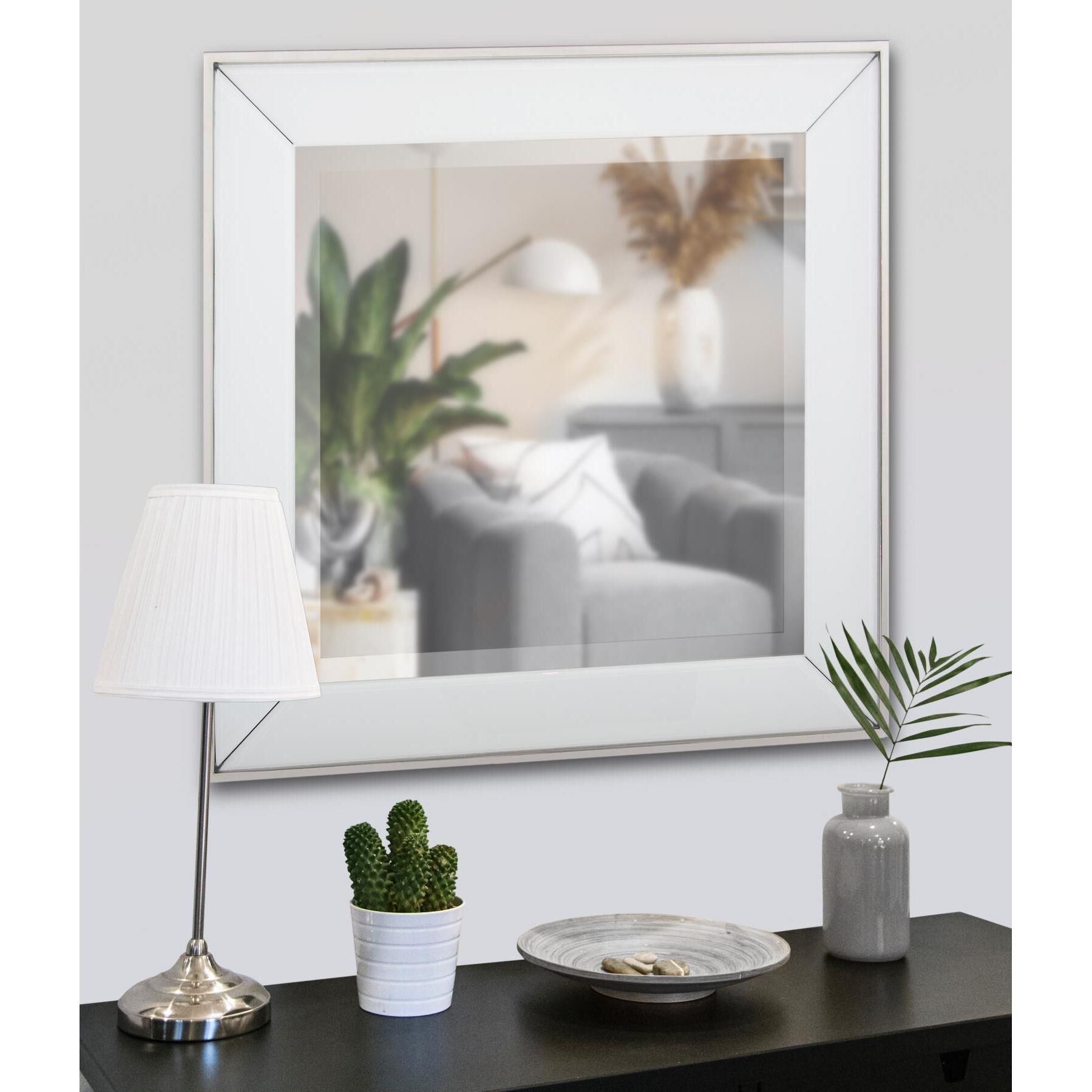 Square Devon 24 X 24 inch White Mirror