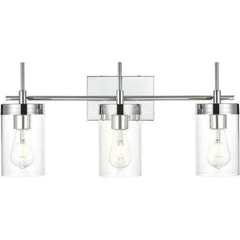 Benny 3 Light 24 inch Chrome Bath Sconce Wall Light