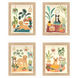 Urban Jungle Dogs Multi and Green and Black and Rust Framed Art