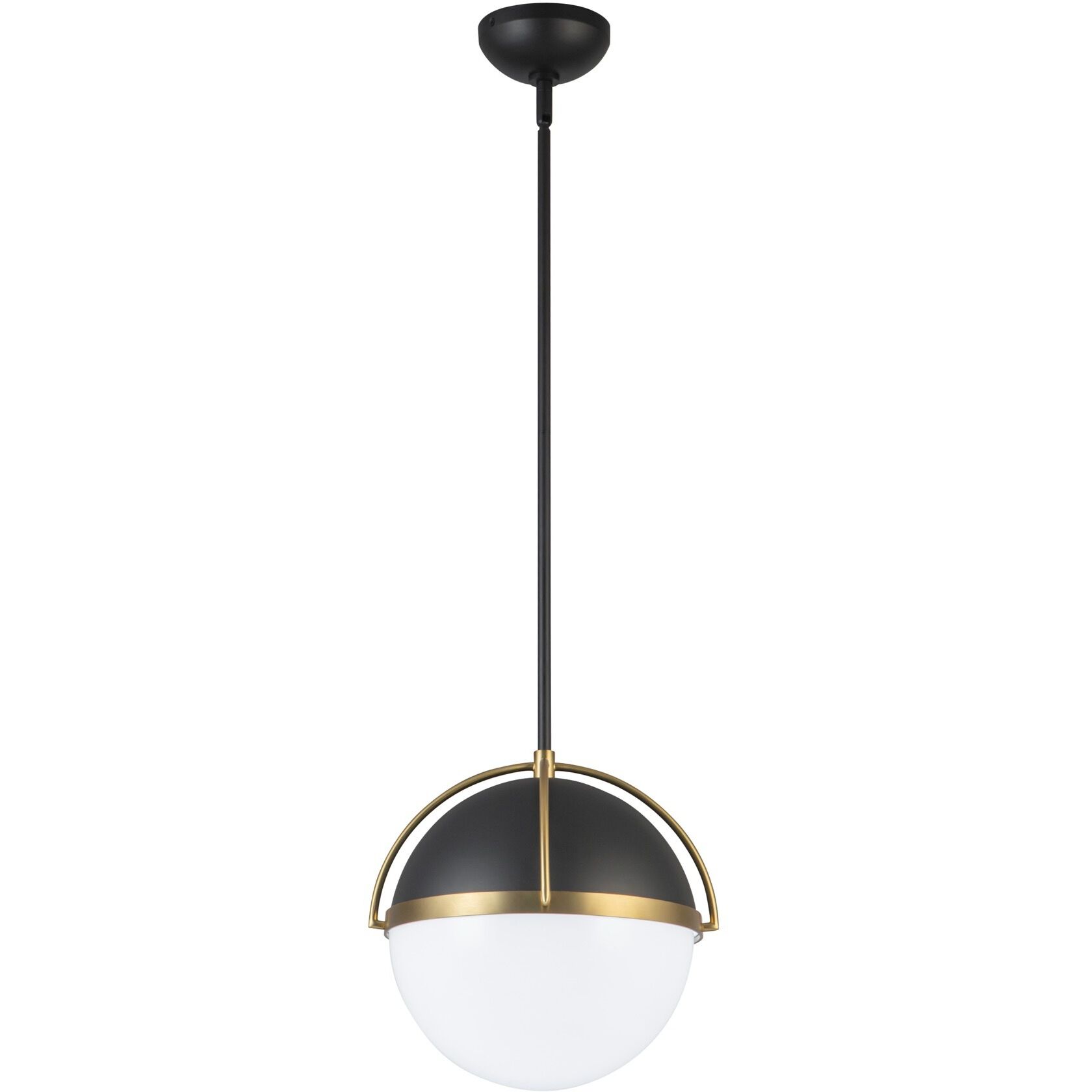 Dahlia 1 Light 15.4 inch Black and Brushed Brass Pendant Ceiling Light