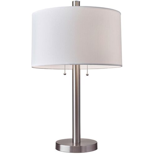 Boulevard 28 inch 100.00 watt Satin Steel Table Lamp Portable Light