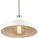 Grenville 1 Light 13 inch Brushed Nickel Pendant Ceiling Light in Matte White