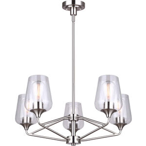 Conall 5 Light 26 inch Brushed Nickel Chandelier Ceiling Light