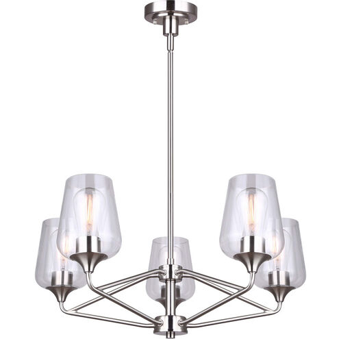 Conall 5 Light 26 inch Brushed Nickel Chandelier Ceiling Light