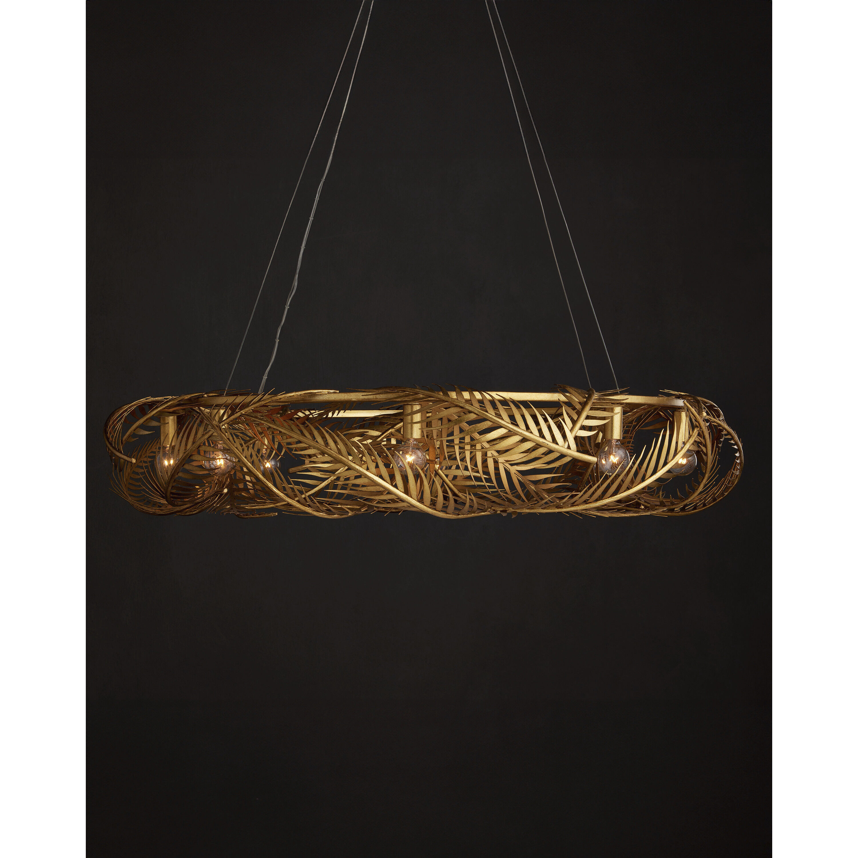 Queenbee Palm 8 Light 42 inch Contemporary Gold Leaf/Painted Contemporary Gold Chandelier Ceiling Light