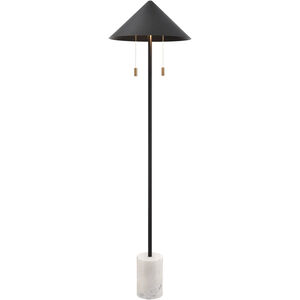 Jordana 58 inch 3.00 watt Matte Black and White Floor Lamp Portable Light