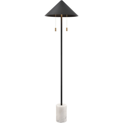 Jordana 58 inch 3.00 watt Matte Black and White Floor Lamp Portable Light