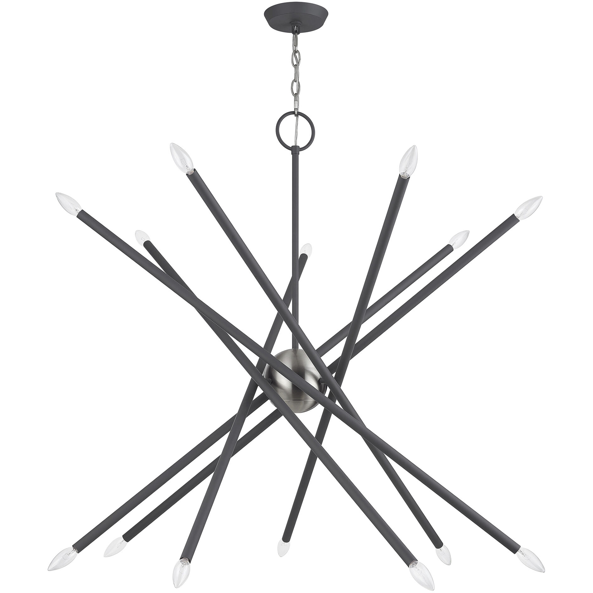 Soho 14 Light 40 inch Scandinavian Gray with Brushed Nickel Accents Foyer Chandelier Ceiling Light