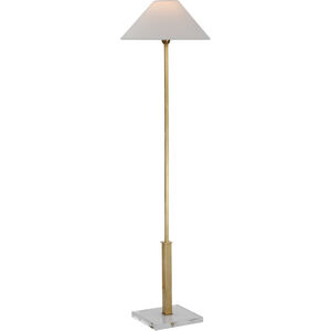 J. Randall Powers Asher 46 inch 6.50 watt Hand-Rubbed Antique Brass and Crystal Floor Lamp Portable Light in Hand-Rubbed Antique Brass with Crystal