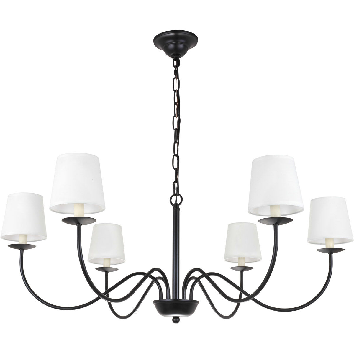 Eclipse 6 Light 37 inch Black Chandelier Ceiling Light