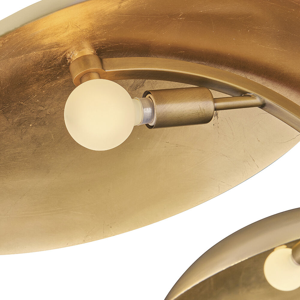 Glenn Sconce Wall Light in Heritage Brass with Gold Leaf