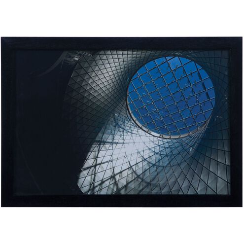 Fulton Center Gray with Blue and Black Framed Wall Art