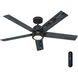 Erling 52 inch Matte Black with Salted Black/Matte Black Blades Ceiling Fan