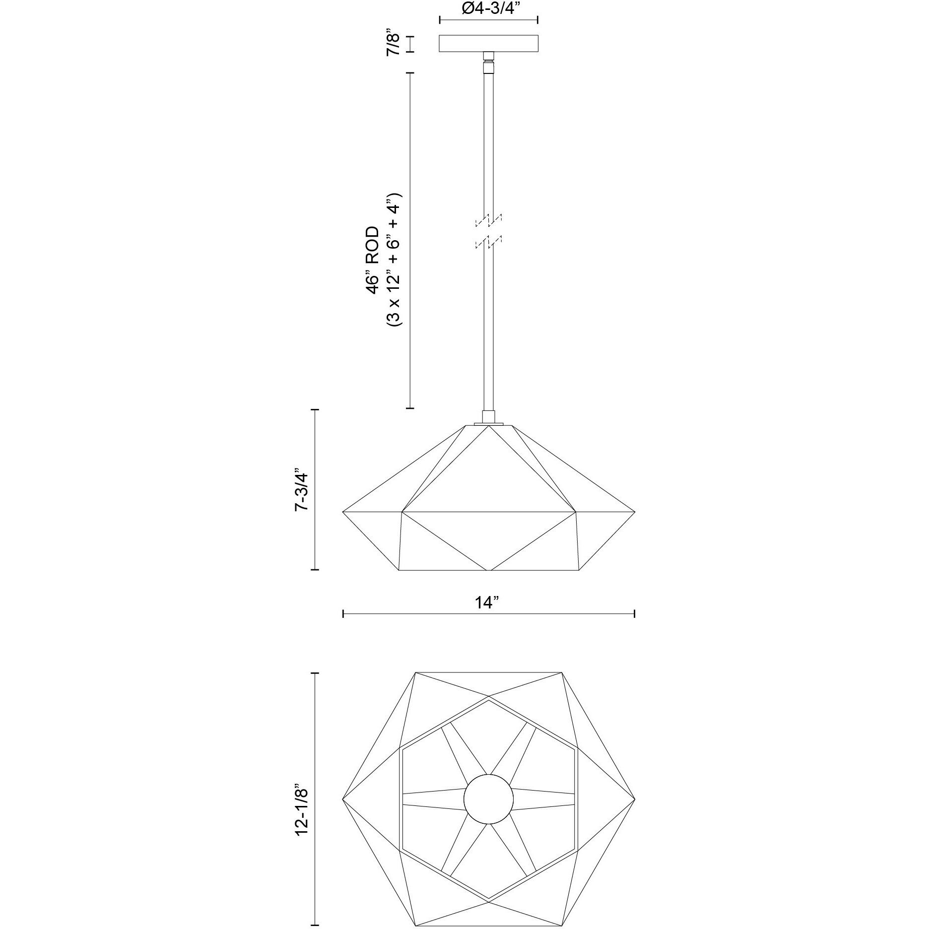 Alora Mood Krysta Pendant Ceiling Light in Matte Black