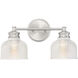 Transitional 2 Light 16 inch Brushed Nickel Bathroom Vanity Light Wall Light