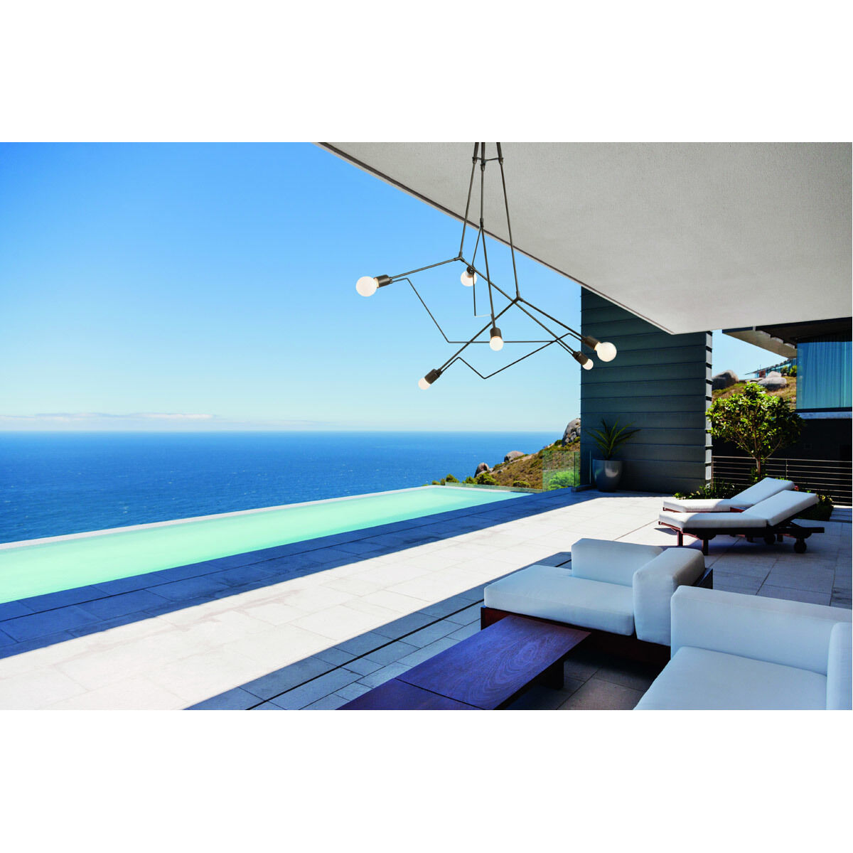 Divergence 6 Light 54.2 inch Coastal Bronze Outdoor Pendant