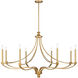 Preserve 8 Light 50 inch Warm Brass Chandelier Ceiling Light