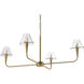 Maite 4 Light 42 inch Plated Dark Antique Brushed Brass Chandelier Ceiling Light