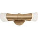 Fusion Collection - Lugano Family 1 Light 4.75 inch Brushed Brass and Ribbed Clear ADA Wall Sconce Wall Light, EVOLV