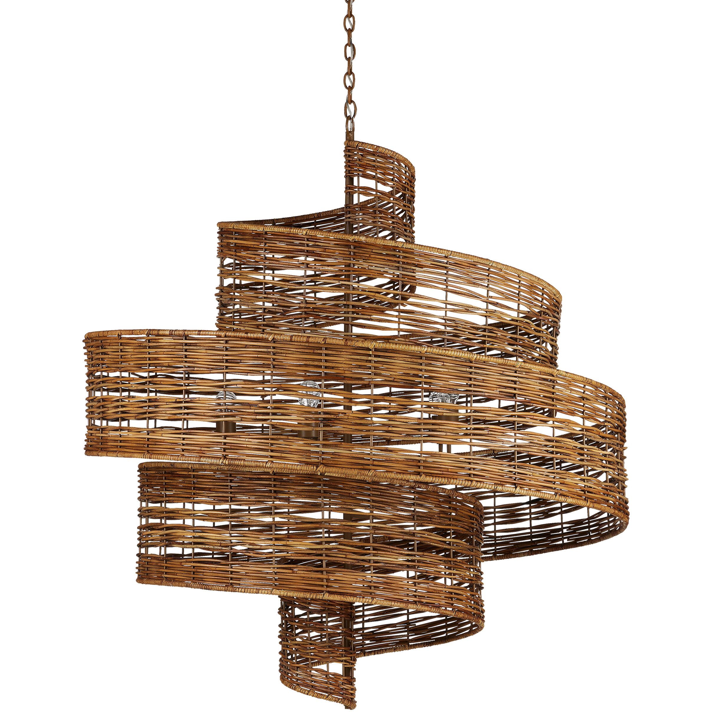 Saisei 5 Light 45 inch Khaki/Natural Rattan Chandelier Ceiling Light