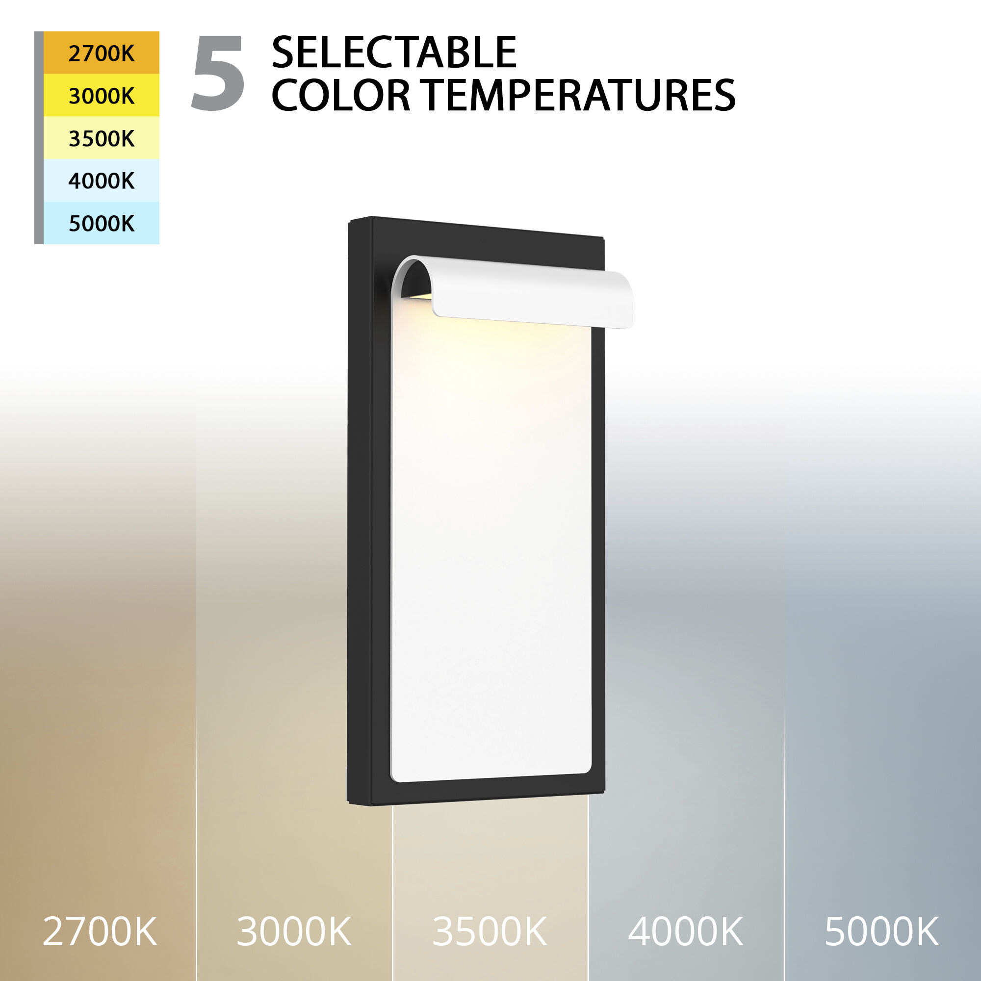 Cap LED 12 inch White Black Outdoor Wall Lighting in Black/White, WAC Limited