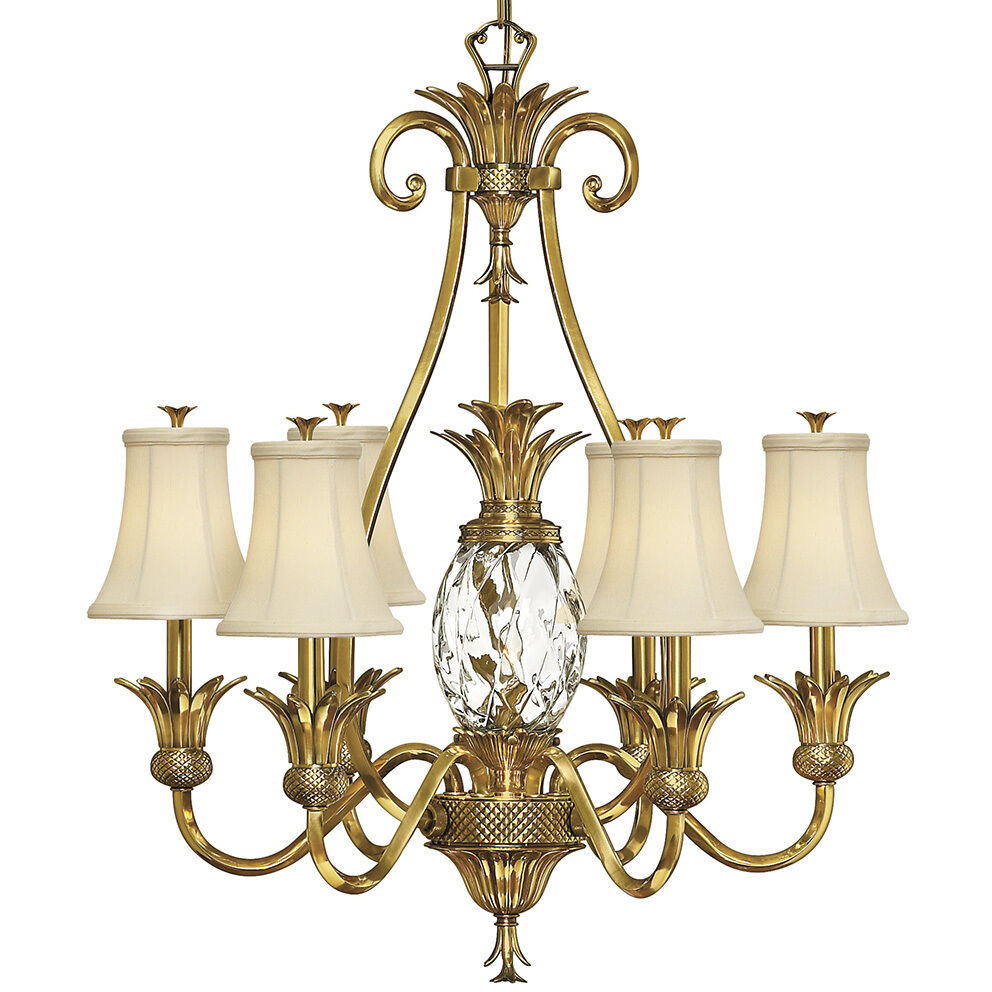 Plantation 7 Light 28 inch Burnished Brass Indoor Chandelier Ceiling Light