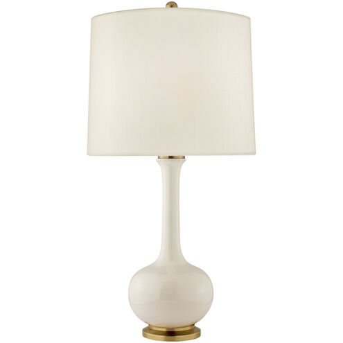 Christopher Spitzmiller Coy 31.5 inch 100 watt Ivory Table Lamp Portable Light in Linen, Medium