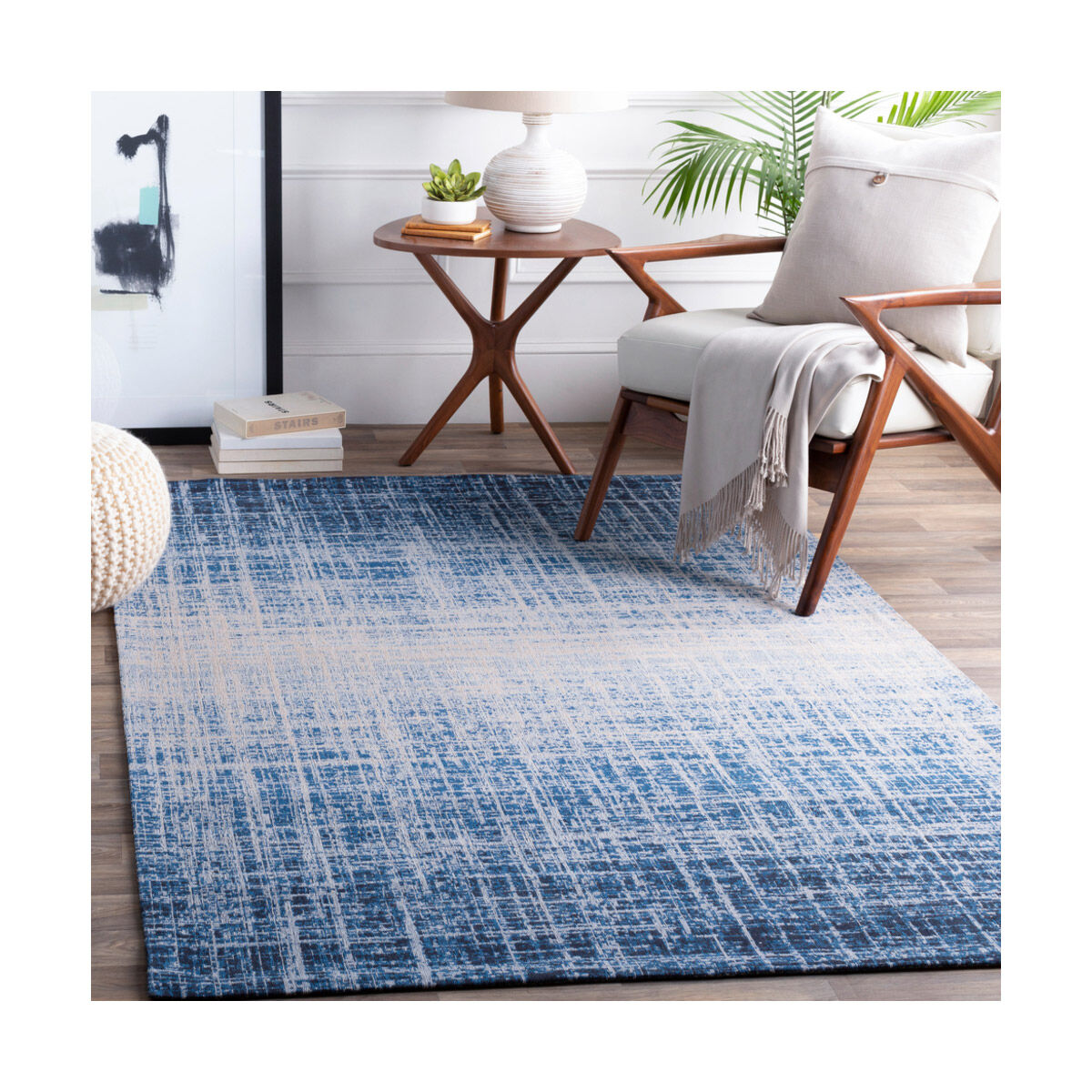 Amsterdam 90 X 60 inch Dark Blue/Pale Blue/Beige/Ink Rugs, Rectangle