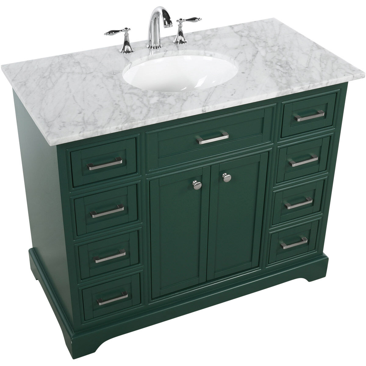 Americana 42 X 21.5 X 35 inch Green Vanity Sink Set