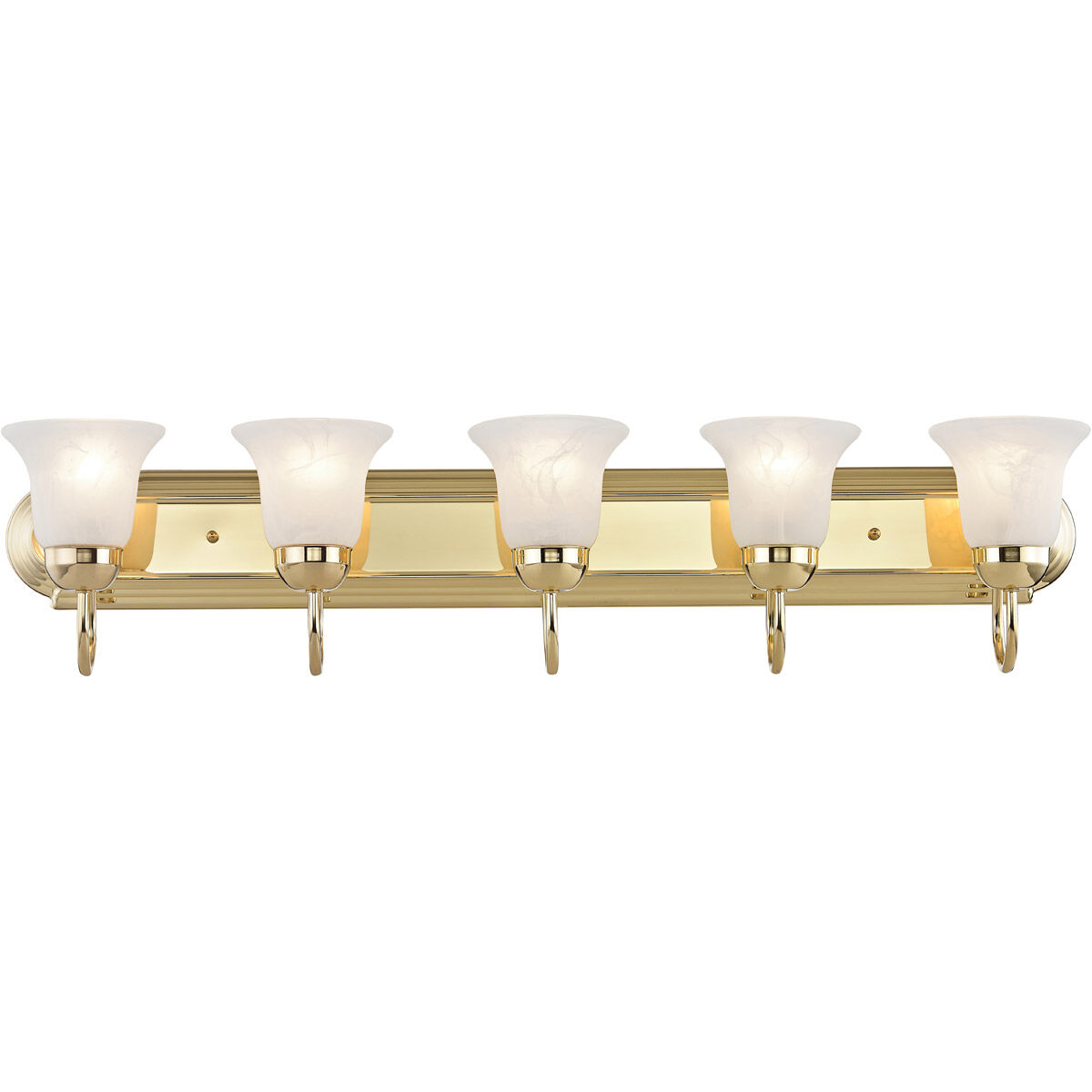 Riviera 5 Light 36 inch Polished Brass Bath Vanity Wall Light