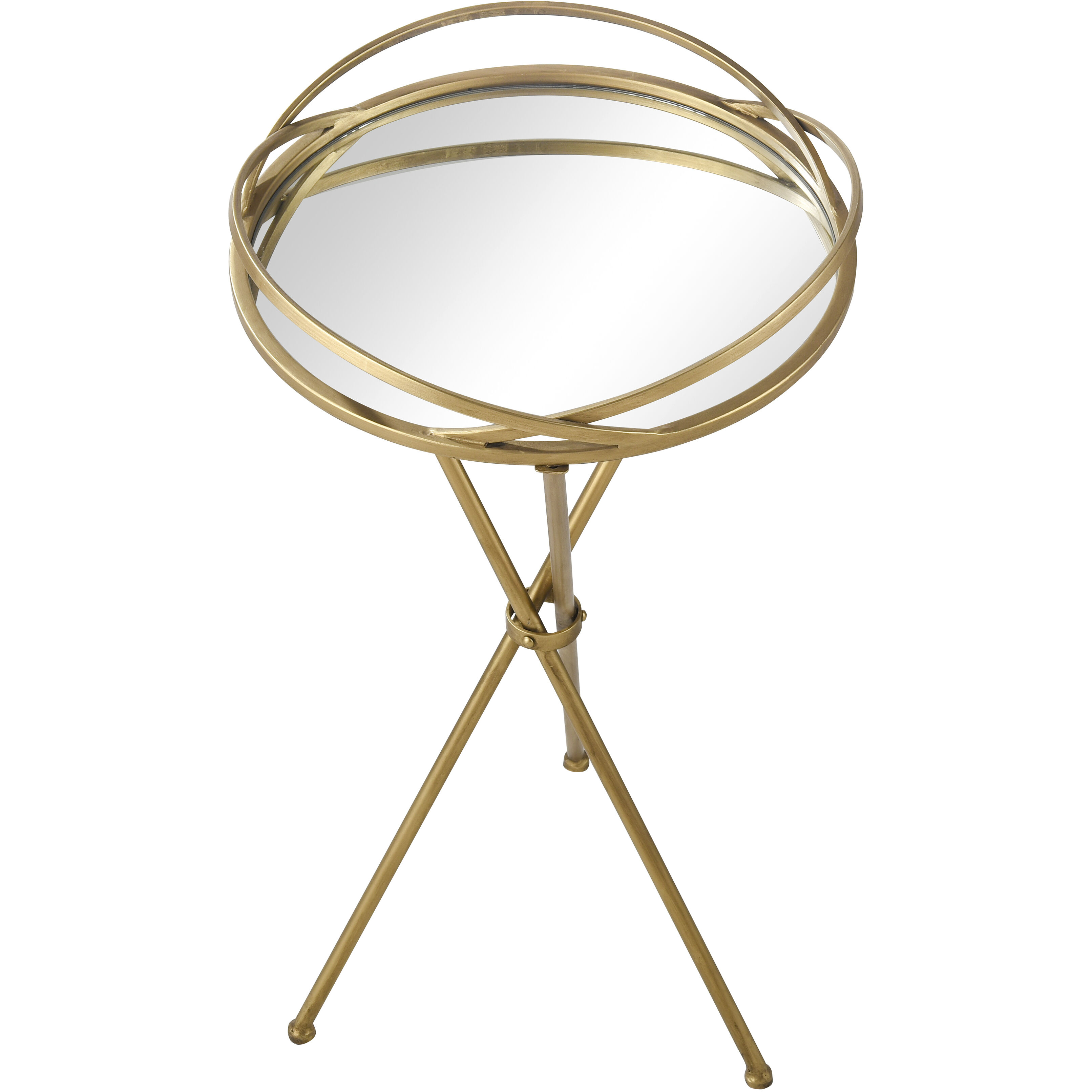 Nasso 29.25 X 15.75 inch Brass with Mirror Accent Table