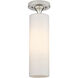 Downtown Urban Crown Point 1 Light 3.88 inch Satin Nickel Flush Mount Ceiling Light in Matte White