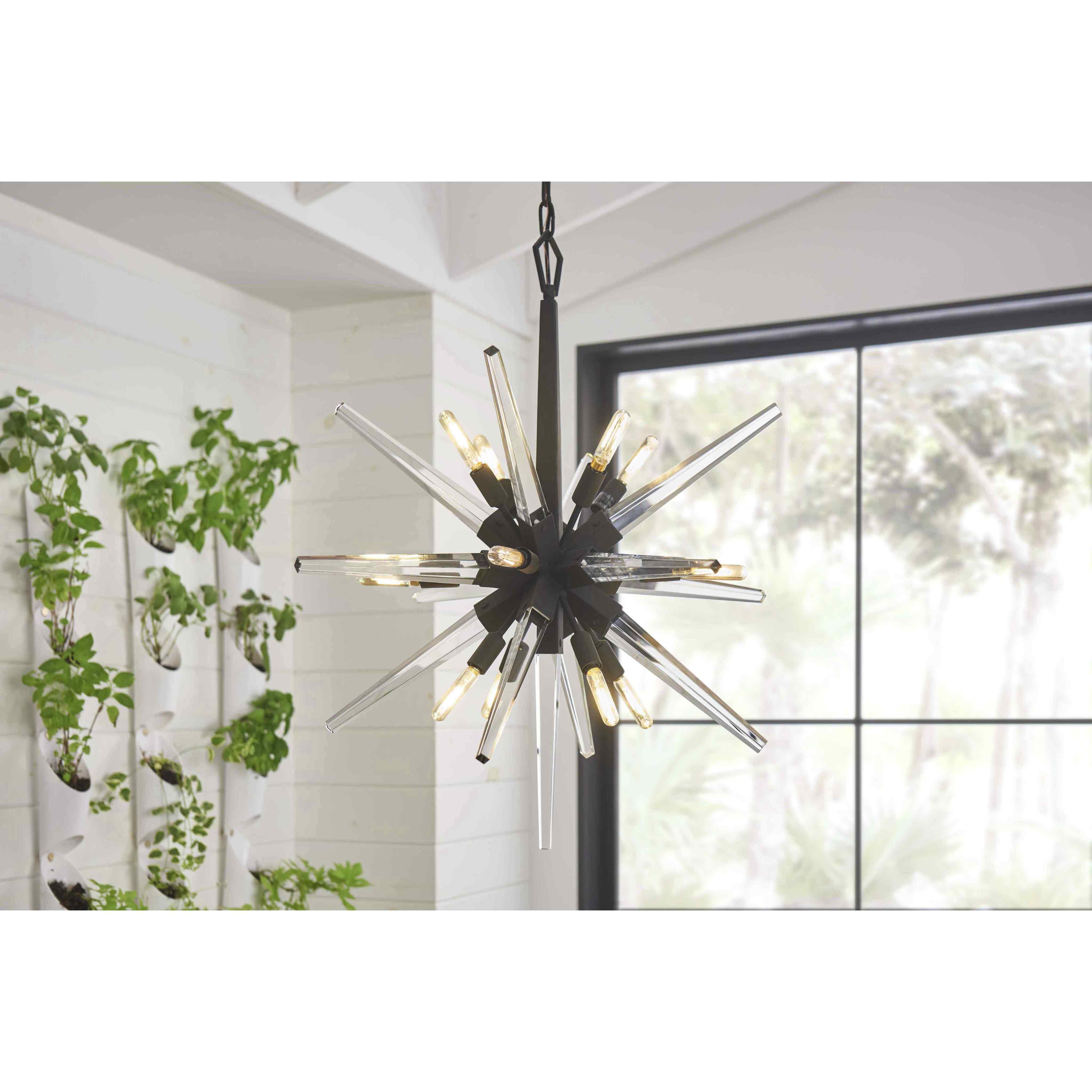 Ariel LED 26 inch Black Chandelier Ceiling Light, Orb