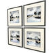 Dappled Stillness Blue and Black and Green and Gray Framed Art
